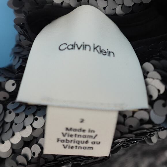 Calvin Klein Women's Sequin Tank Top Dark Gray - Size 2 - Picture 3 of 7